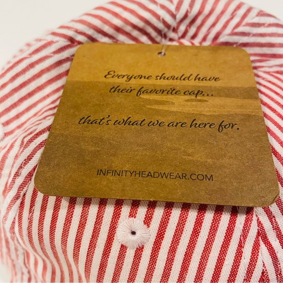 INFINITY HER Ladies Seersucker style, adjustable baseball cap OSFM - Picture 8 of 13